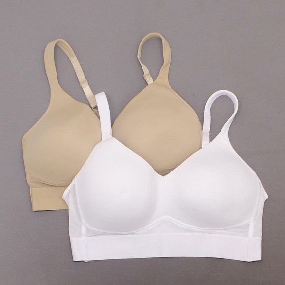Rhonda Shear Other - 2 Pack Mesh Back Molded Cup Bras White Nude 1X